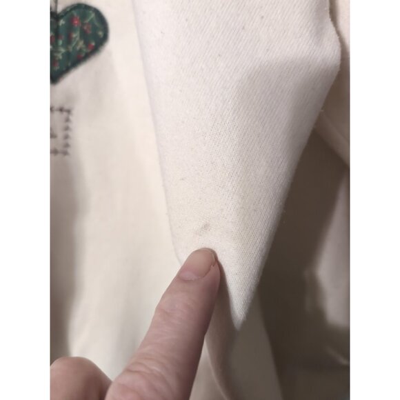 Folk Art Applique Valorie's Vintage Sweater Size L Friends Are The Best Hearts - Picture 2 of 9